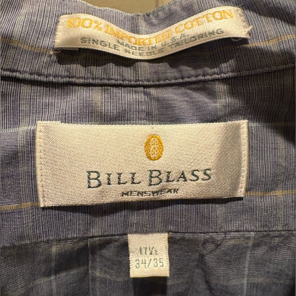 Bill Blass Men’s Medium Shirt - 100% Imported Cotton - USA Made